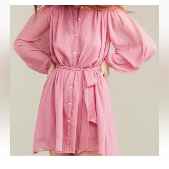 Roller Rabbit Pink belted shirt dress by Roberta Roller Rabbit Evita size M - Picture 5 of 6